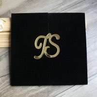 Square Acrylic Invitation Card With Velvet Gold Mirror Acrylic Personalized Custom
